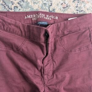 American Eagle Outfitters Burgundy Stretch Pants